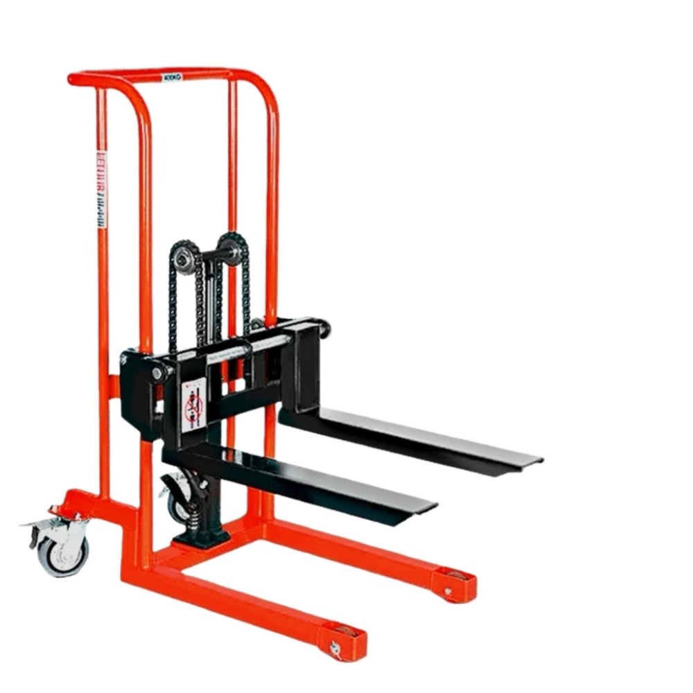 Hydraulic lifting small forklift - manual small household miniature lightweight stacker loader for loading and unloading, raising and moving, pushcart