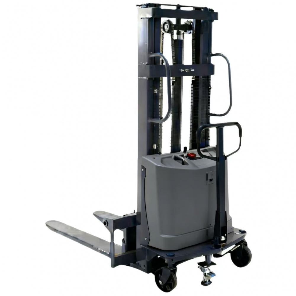 Fully or semi-electric forklifts, 2-ton, with battery, small hydraulic lifting stacker, elevated forklift, handling and loading/unloading vehicle