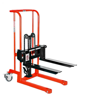 Hydraulic lifting small forklift - manual small household miniature lightweight stacker loader for loading and unloading, raising and moving, pushcart