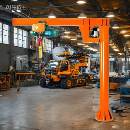 Column-mounted cantilever crane, single-arm crane, wall-mounted crane, swivel crane. 1 ton, 2 tons, 3 tons, 5 tons. Electrically rotating 360 degrees, 180 degrees.